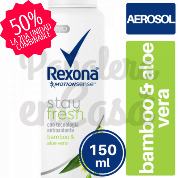 Antitranspirante en Aerosol REXONA Bamboo &; Aloe Vera